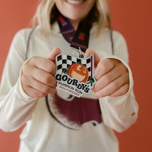 Gourdy’s Pumpkin Run Finisher Medals (2) 2025 - Silver and Black